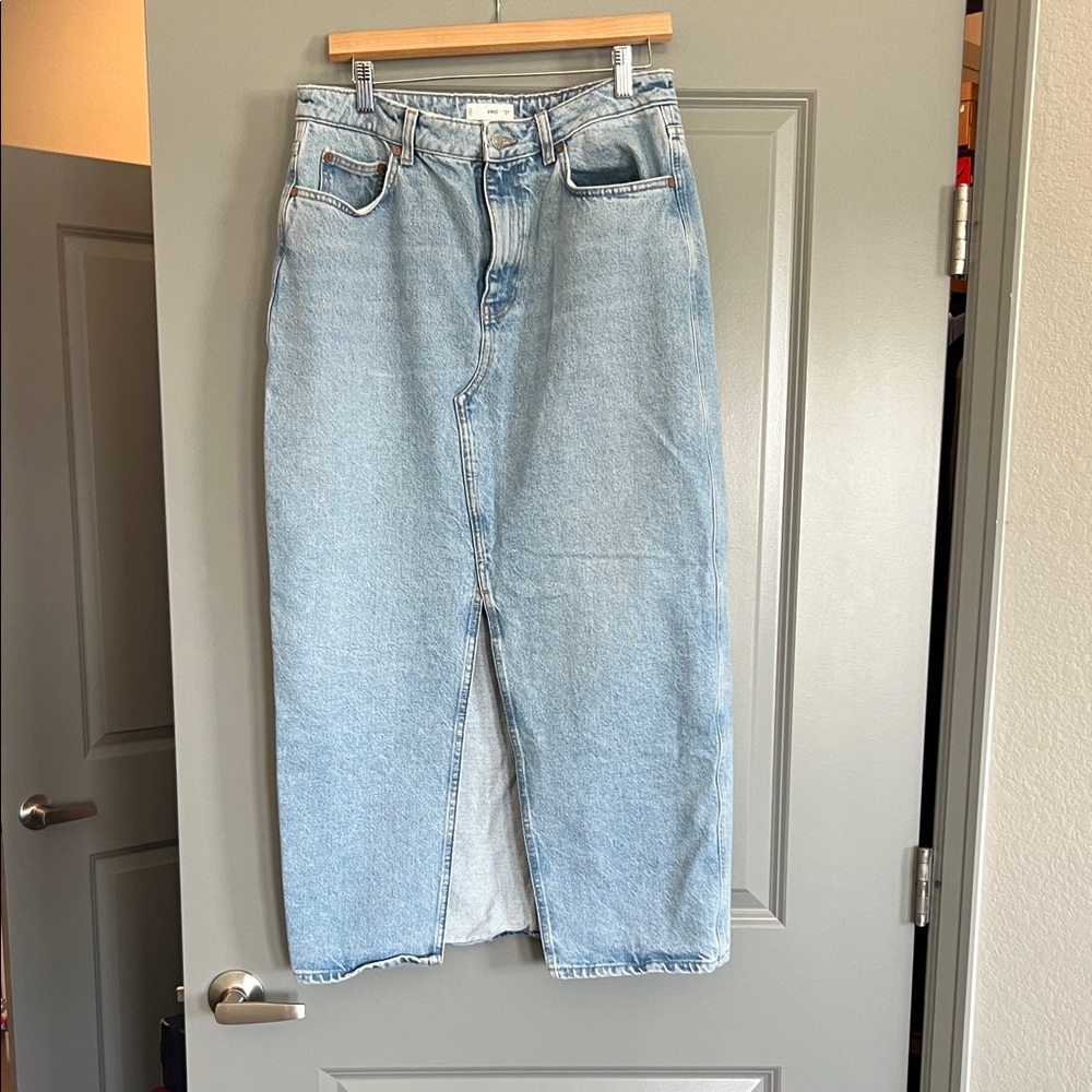 Mango Light Blue Denim Skirt
